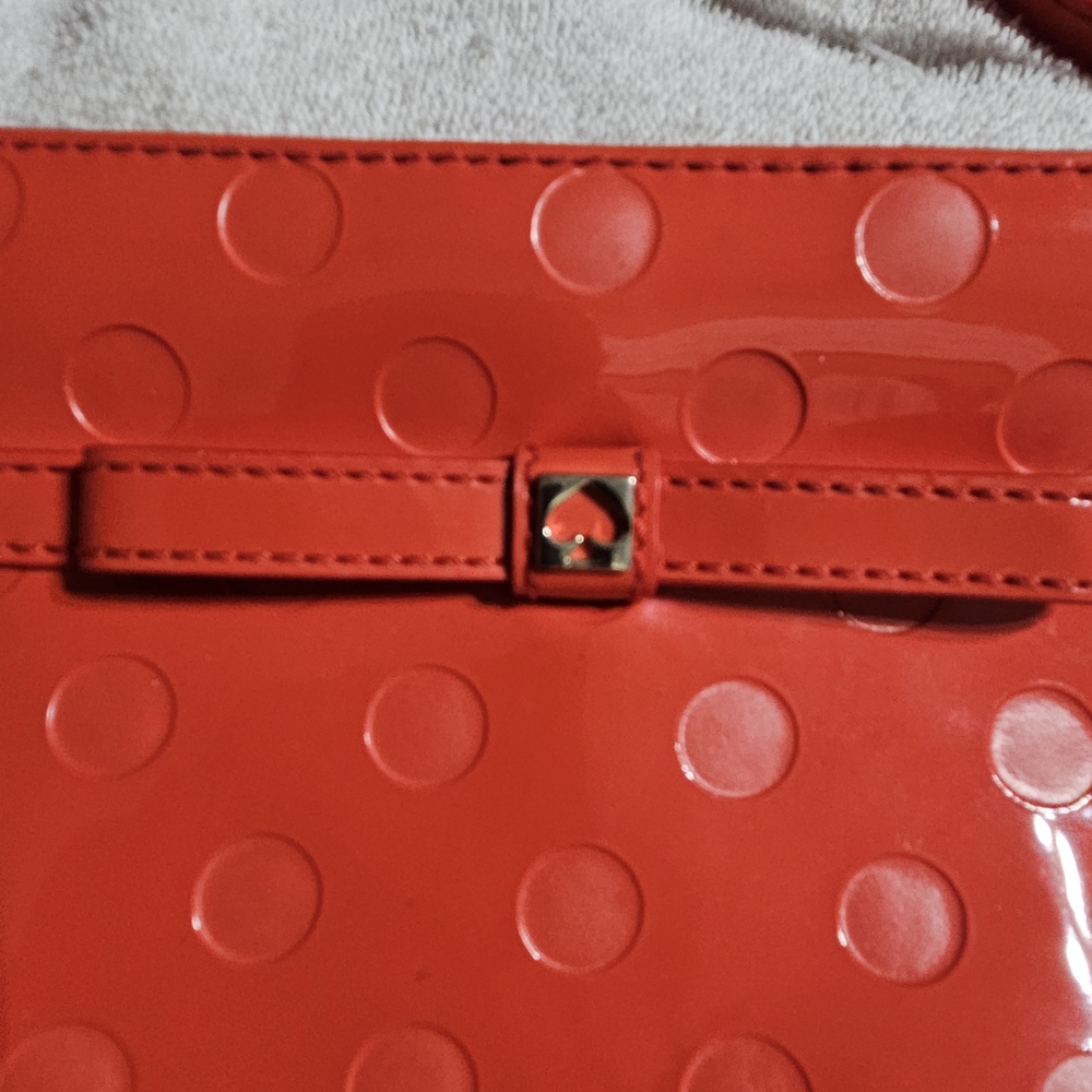 Kate Spade Red Polka Dot Clutch/Crossbody patent leather